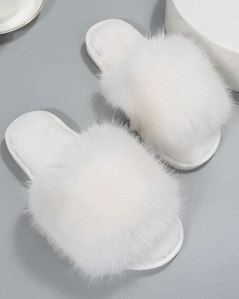 One Strap Fuzzy Slippers