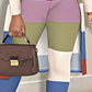 Plus Size Striped Colorblock Cami Top & Pants Set With Coat