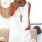 Pocket Detail Sleeveless Casual Dress