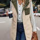 Zipper Design Hooded Versatile Longline Puffer Vest Coat