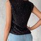 O neck Allover Sequin Top
