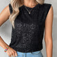 O neck Allover Sequin Top