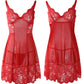 Bowknot Decor Sheer Mesh Lace Babydoll