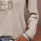 Frill Hem Buttoned Long Sleeve Top