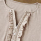 Frill Hem Buttoned Long Sleeve Top