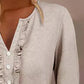 Frill Hem Buttoned Long Sleeve Top