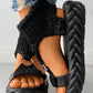 Braided Knit O Ring Cutout Platform Sandals