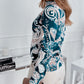 Paisley Pattern Print Long Sleeve Button Down Shirt