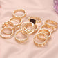 13PCS Geometric & Star Design Rings Set