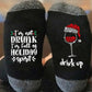 1Pair Christmas Wine Glass Letter Print Socks