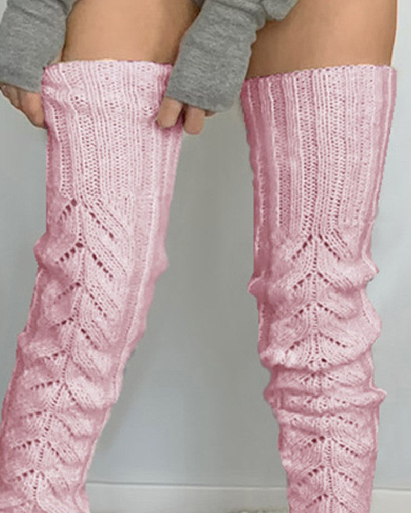 1Pair Thigh High Knit Leg Warmers Winter Warm Long Boot Socks