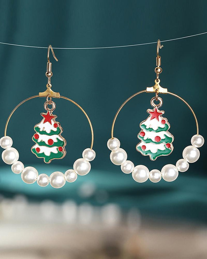 Christmas Socks / Tree / Moose Pattern Beaded Drop Earring