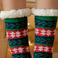 1Pair Christmas Reindeer Snowflake Cartoon Slogan Knit Thermal Socks