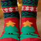 1Pair Christmas Reindeer Snowflake Cartoon Slogan Knit Thermal Socks