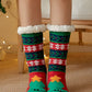 1Pair Christmas Reindeer Snowflake Cartoon Slogan Knit Thermal Socks
