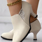 Side Zipper Pyramid Heel Ankle Boots