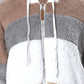 Colorblock Long Sleeve Fuzzy Hooded Zip Up Teddy Coat