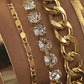 5pcs Women's Fashion Gorgeous Faux Diamond Geometric Cutout Bracelets Set
