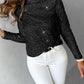 Mock Neck Allover Sequin Top