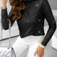 Mock Neck Allover Sequin Top