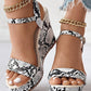 Snakeskin Ankle Strap Wedge Sandals
