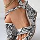 Snakeskin Ankle Strap Wedge Sandals