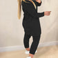 Plus Size Round Neck Tank Top & Drawstring Pants Set With Coat