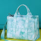Tie Dye Letter Print Large Capacity Crossbody Tote Bag