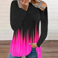 Ombre Crisscross Tape Patch Cold Shoulder Top