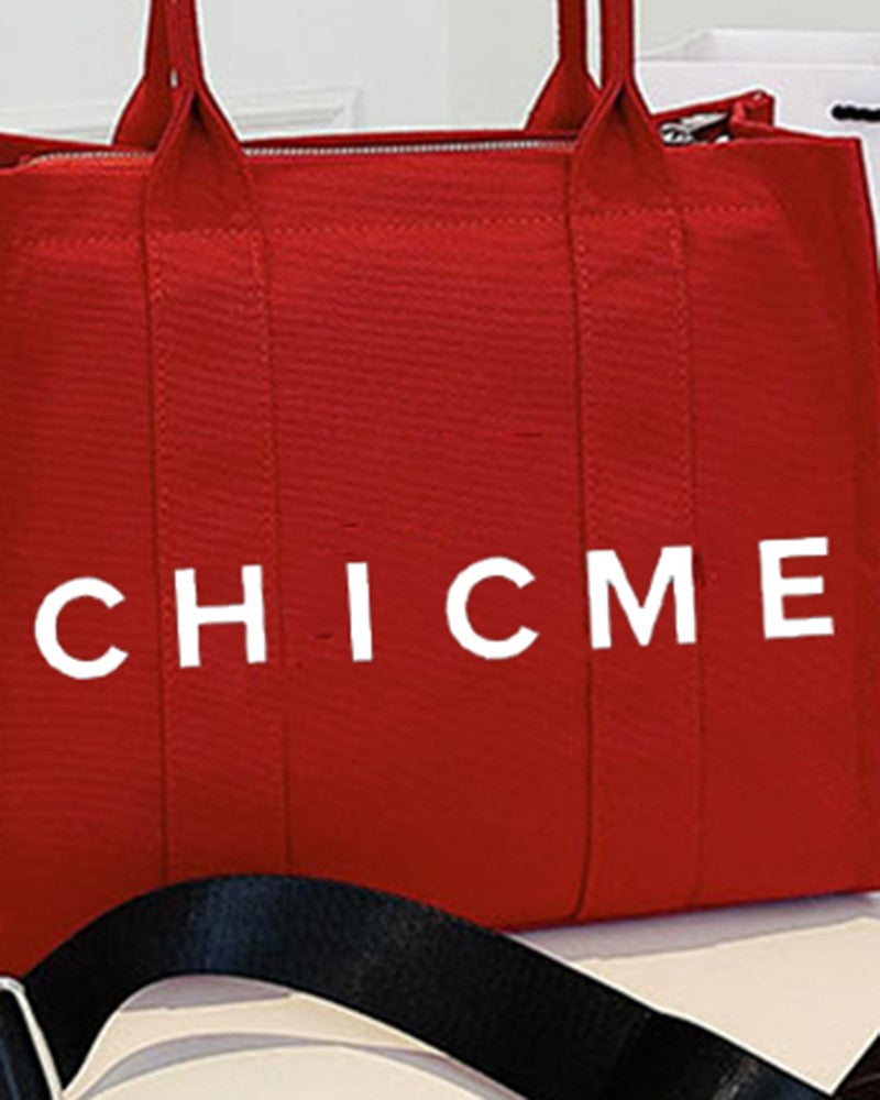ChicMe Print Canvas Small Tote Bag