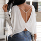 Beaded Strap Backless Twisted Top