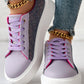 Colorblock Glitter Lace up Platform Sneakers