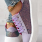 Colorblock Glitter Lace up Platform Sneakers