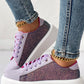 Colorblock Glitter Lace up Platform Sneakers
