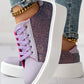 Colorblock Glitter Lace up Platform Sneakers