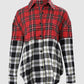 Colorblock Plaid Print Long Sleeve Button Down Shirt
