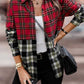 Colorblock Plaid Print Long Sleeve Button Down Shirt