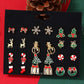 12Pairs Christmas Snowflake Elk Shaped Stud Earrings Set