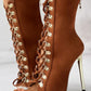 Lace up Ankle Boots Stiletto Heeled Bootie Sandals