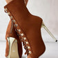 Lace up Ankle Boots Stiletto Heeled Bootie Sandals