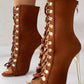 Lace up Ankle Boots Stiletto Heeled Bootie Sandals