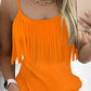 Tassel Pocket Design Sleeveless Casual Dress