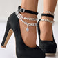 Platform Ankle Strap Pumps Wedding Shoes
