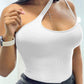 Asymmetrical Neck Fashionable Tank Top