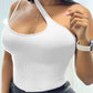 Asymmetrical Neck Fashionable Tank Top