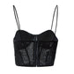 Spaghetti Strap Sequin Corset Top