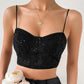 Spaghetti Strap Sequin Corset Top