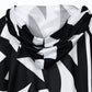 Geometric Print Hooded Long Sleeve Coat