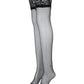 1Pair Sheer Mesh Lace Trim Stockings