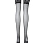 1Pair Sheer Mesh Lace Trim Stockings